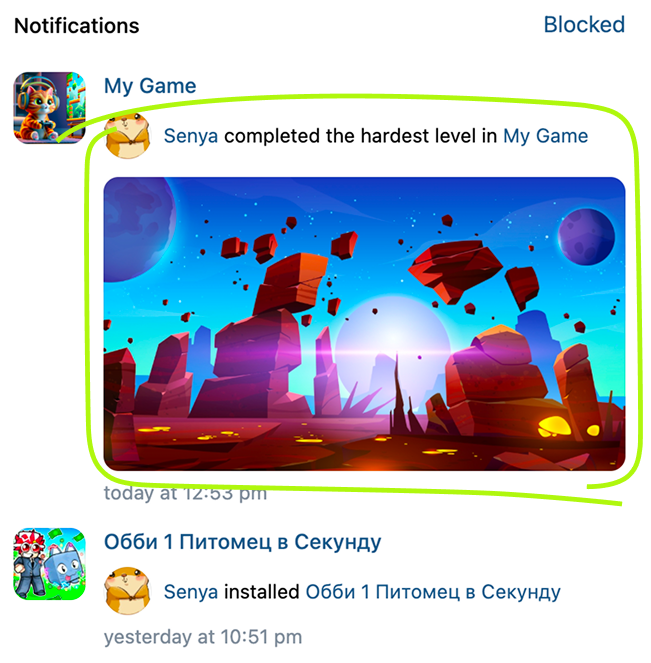 Completed mission message example